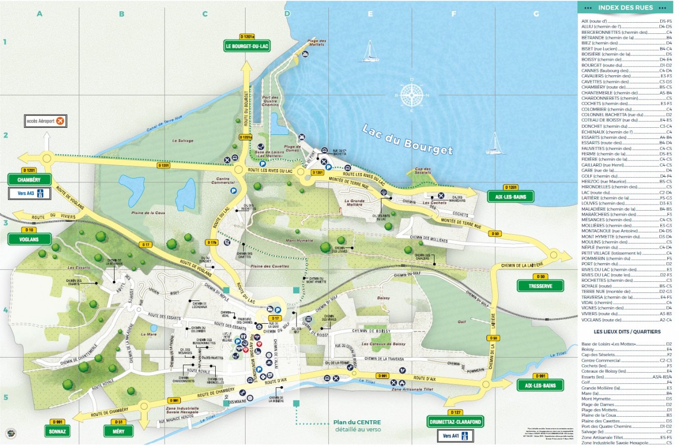 Plan des rues de Viviers du Lac